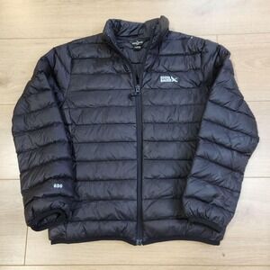 Eddie Bauer Down Jacket Kids Medium 7/8 Black 650 Puffer Packable Insulated